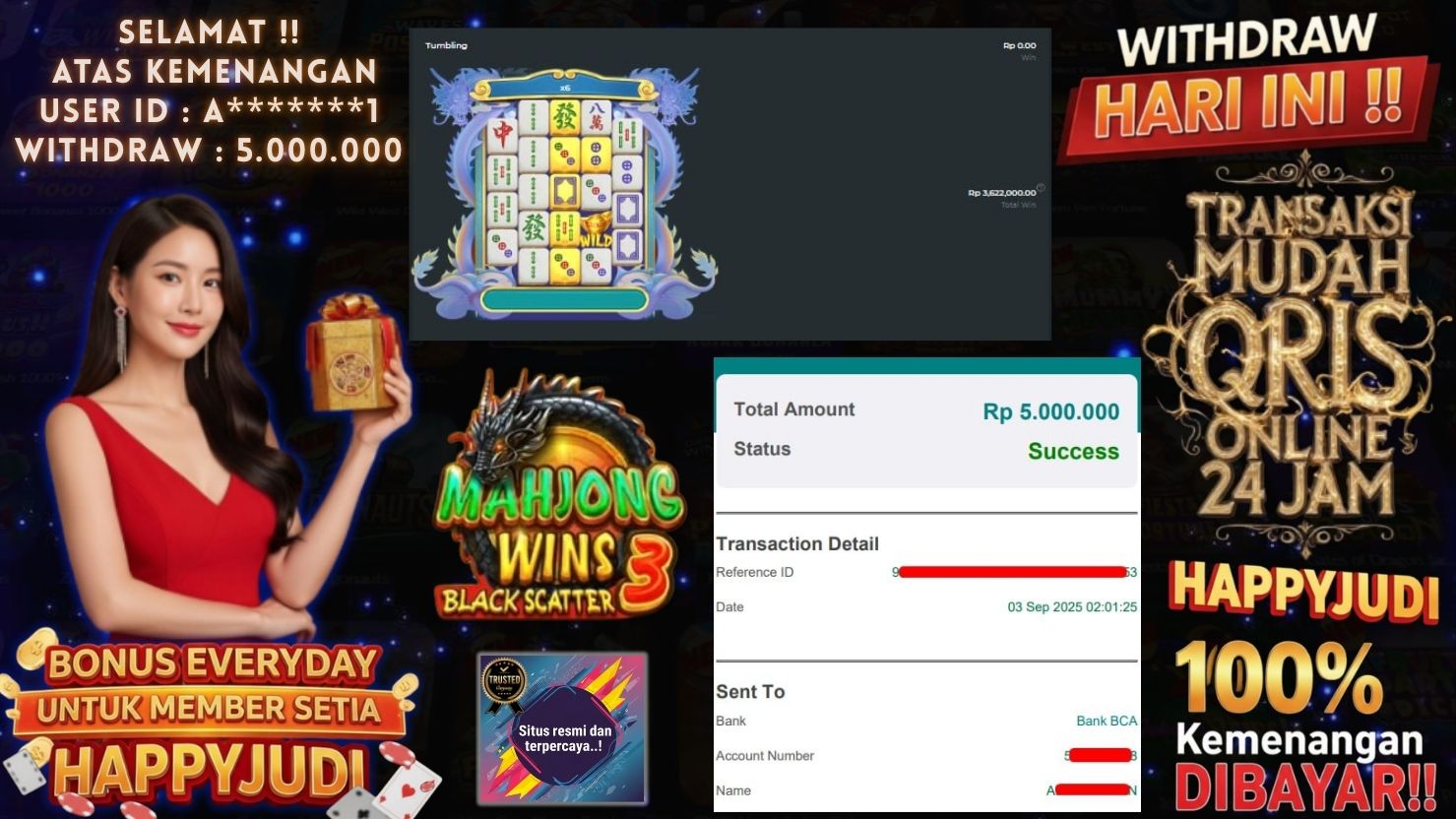 HAPPYJUDI JACKPOT SLOT MAHJONG WINS 3 BLACK SCATTER